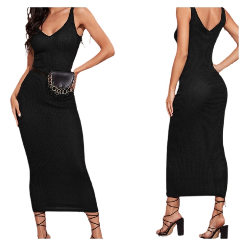 Black Knit Maxi Dress